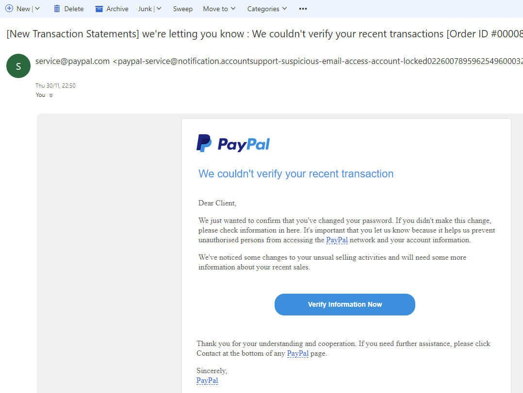 paypal bitcoin phishing email