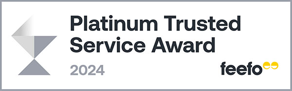 Platinum Trusted Service Award logo by Feefo