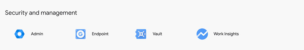 Image of Google security and management options