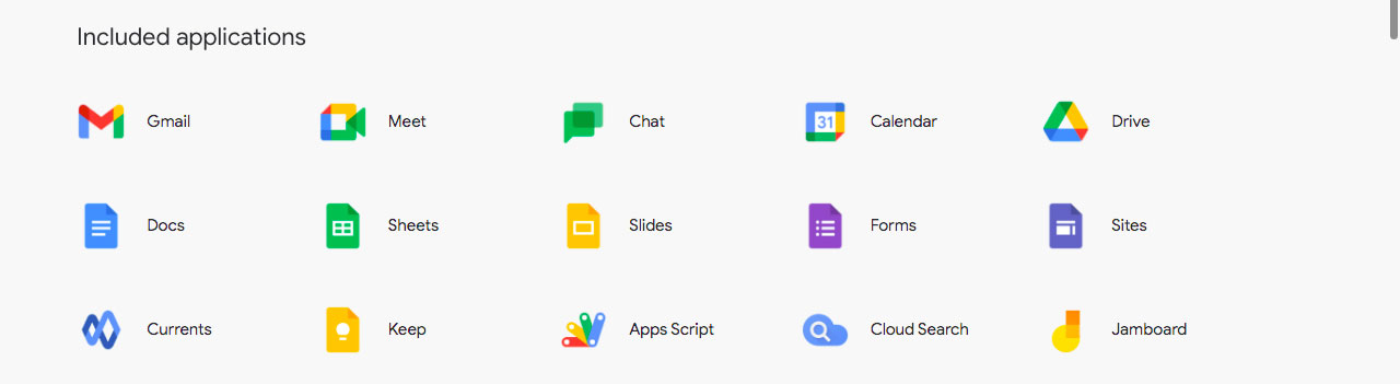 Google Workspace applications